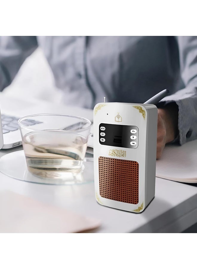 سماعة قرآن كريم ذكية تُثبّت على الحائط مع جهاز تحكم عن بعد - سماعة قرآن كريم مثبتة على الحائط مع إضاءة LED، وتوقيت الأذان، والترجمة، ودعم بلوتوث، وUSB، وبطاقة SD - Image 2